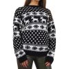 Knitted Reindeer Snowflake Print Sweater for Women's - Image 2