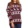 Knitted Reindeer Snowflake Print Sweater for Women's - Image 3