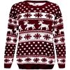 Knitted Reindeer Snowflake Print Sweater for Women's - Image 4