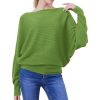 Batwing Sleeves Dolman Loose Knitted Sweaters For Women's - Image 3