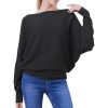 Batwing Sleeves Dolman Loose Knitted Sweaters For Women's - Image 5