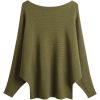 Batwing Sleeves Dolman Loose Knitted Sweaters For Women's - Image 6