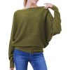 Batwing Sleeves Dolman Loose Knitted Sweaters For Women's - Image 7