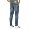 Blue Dobby Carrot Fit Vintage Jeans - Image 3