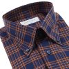 Flannel Twill Check Shirt Blue - Image 3