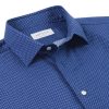 Flannel Twill Polka Dot Shirt Blue - Image 4