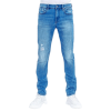 Slim Fitted Ripped Jeans - Mid Blue - Image 2