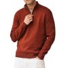 Green Plain Regular Fit Cotton Premium Quarter Zip Jumper - Image 8