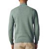 Green Plain Regular Fit Cotton Premium Quarter Zip Jumper - Image 5