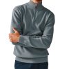 Green Plain Regular Fit Cotton Premium Quarter Zip Jumper - Image 4