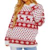 Knitted Reindeer Snowflake Print Sweater for Women - Image 5