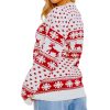 Knitted Reindeer Snowflake Print Sweater for Women - Image 6