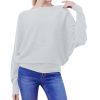 Batwing Sleeves Dolman Loose Knitted Sweaters For Women's - Image 5