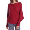 Batwing Sleeves Dolman Loose Knitted Sweaters For Women's - Image 7