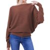 Batwing Sleeves Dolman Loose Knitted Sweaters For Women's - Image 9