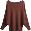 Batwing Sleeves Dolman Loose Knitted Sweaters For Women's - Image 8