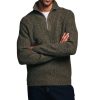 Neutral Relaxed Fit Textured Zip Neck Jumper - Image 4