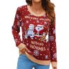 Print Long Sleeve Crew Neck Ladies Sweater - Image 12