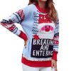 Print Long Sleeve Crew Neck Ladies Sweater - Image 10