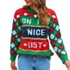 Print Long Sleeve Crew Neck Ladies Sweater - Image 4