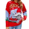 Print Long Sleeve Crew Neck Ladies Sweater - Image 3