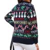 Print Long Sleeve Crew Neck Ladies Sweater - Image 3