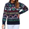 Print Long Sleeve Crew Neck Ladies Sweater - Image 2