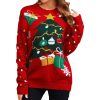 Print Long Sleeve Crew Neck Ladies Sweater - Image 5