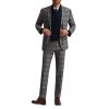 Grey Slim Fit With Tan Checked Suit - Image 4