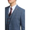 Slim Fit Lenox Denim and Tan Check Suit - Image 4