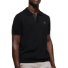 Black Short-Sleeve Knitted Polo Shirt - Image 3