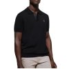 Black Short-Sleeve Knitted Polo Shirt - Image 2