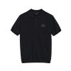 Black Short-Sleeve Knitted Polo Shirt - Image 5