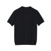 Black Short-Sleeve Knitted Polo Shirt - Image 6