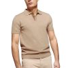 Caramel Short-Sleeve Knitted Polo Shirt - Image 3