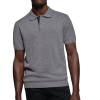 Grey-Marl Short-Sleeve Knitted Polo Shirt - Image 3