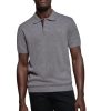 Grey-Marl Short-Sleeve Knitted Polo Shirt - Image 2