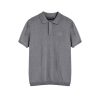 Grey-Marl Short-Sleeve Knitted Polo Shirt - Image 5