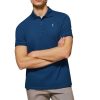 Indigo-Blue Polo Shirt With Three Buttons - Image 3