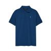 Indigo-Blue Polo Shirt With Three Buttons - Image 5