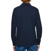 Three Buttons Navy-Blue Long-Sleeve Polo Shirt - Image 4