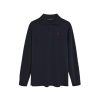 Three Buttons Navy-Blue Long-Sleeve Polo Shirt - Image 5