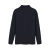 Three Buttons Navy-Blue Long-Sleeve Polo Shirt - Image 6