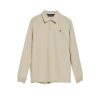 Beige Long-Sleeve Polo Shirt With Two Buttons - Image 4